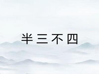 半三不四
