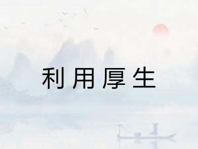 利用厚生