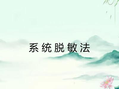 系统脱敏法