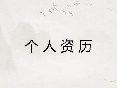 个人资历