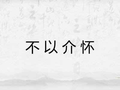 不以介怀