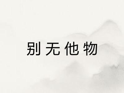 别无他物