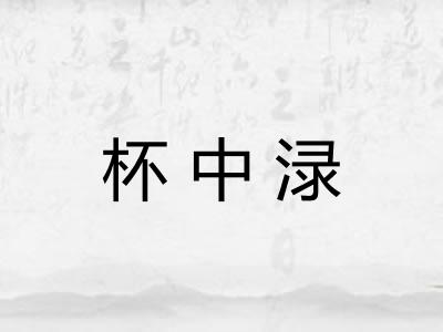 杯中渌