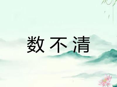 数不清