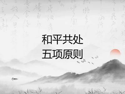 和平共处五项原则
