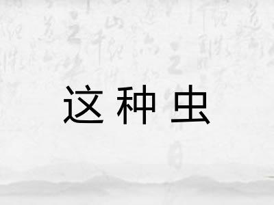 这种虫