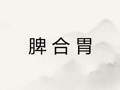 脾合胃