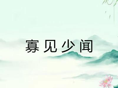 寡见少闻