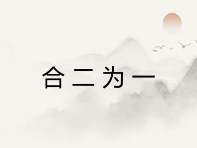 合二为一