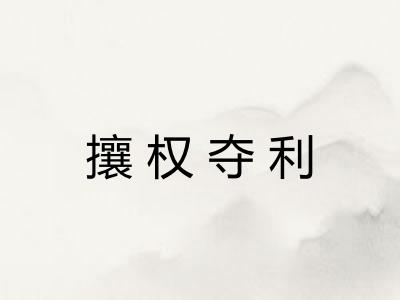攘权夺利