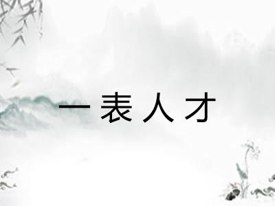 一表人才