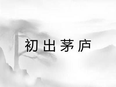 初出茅庐