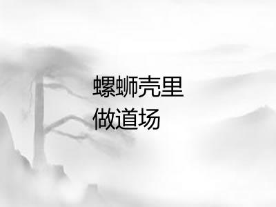 螺蛳壳里做道场