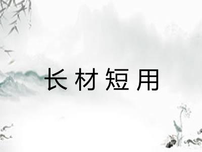 长材短用