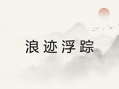 浪迹浮踪
