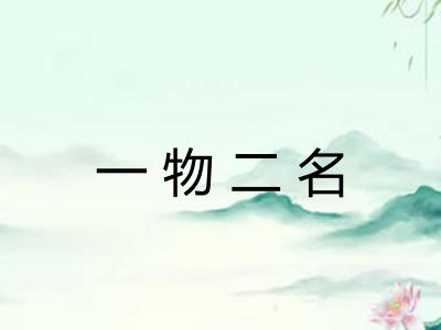 一物二名