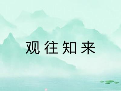 观往知来