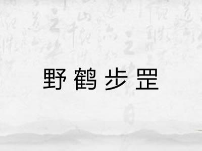 野鹤步罡