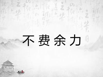 不费余力
