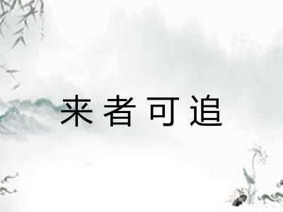 来者可追