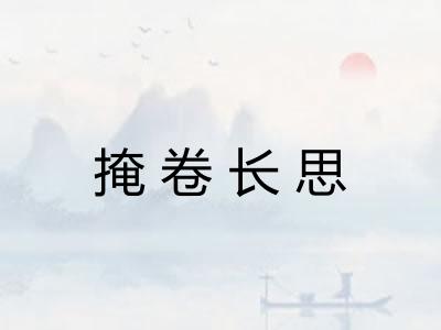 掩卷长思