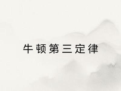 牛顿第三定律