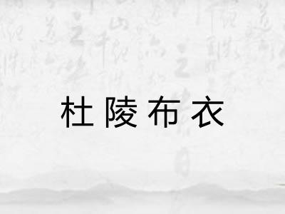 杜陵布衣