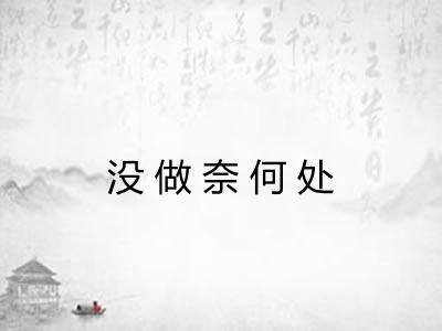 没做奈何处
