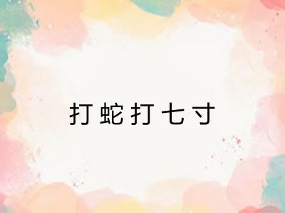 打蛇打七寸