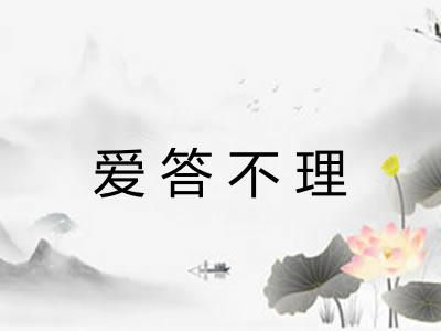 爱答不理