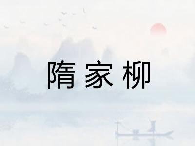 隋家柳