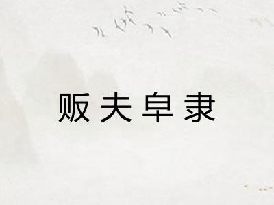 贩夫皁隶