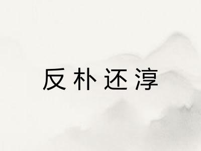 反朴还淳
