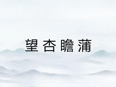 望杏瞻蒲