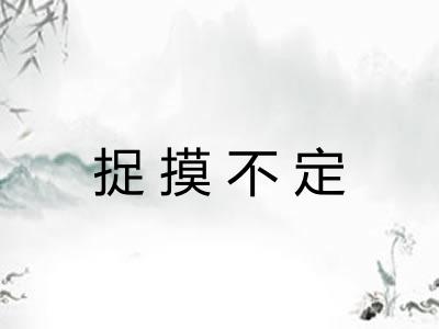 捉摸不定