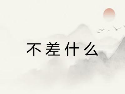 不差什么