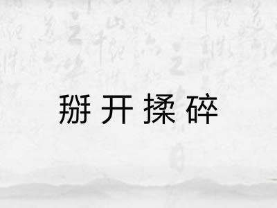 掰开揉碎