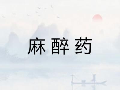 麻醉药