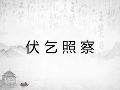 伏乞照察