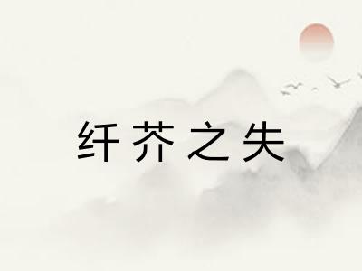 纤芥之失