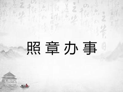 照章办事