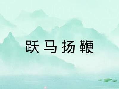 跃马扬鞭