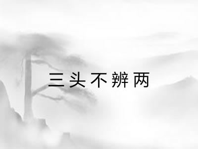 三头不辨两