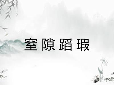 窒隙蹈瑕