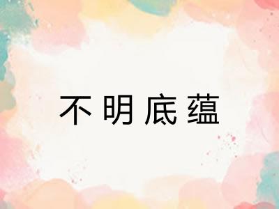 不明底蕴