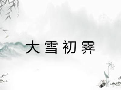 大雪初霁