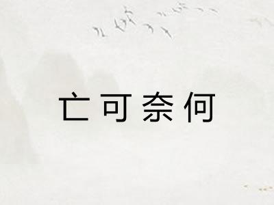亡可奈何