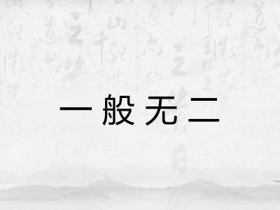 一般无二