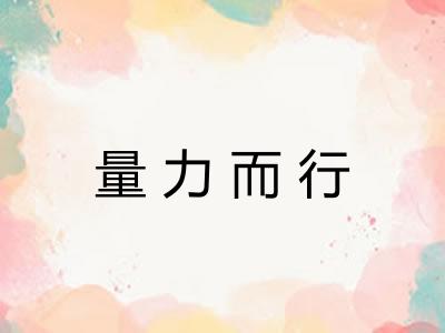 量力而行