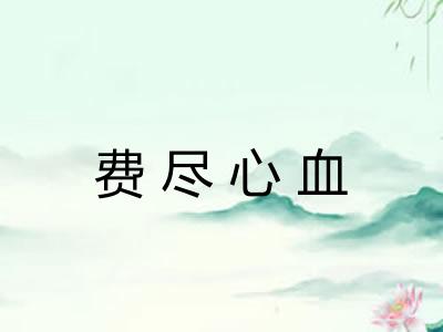 费尽心血